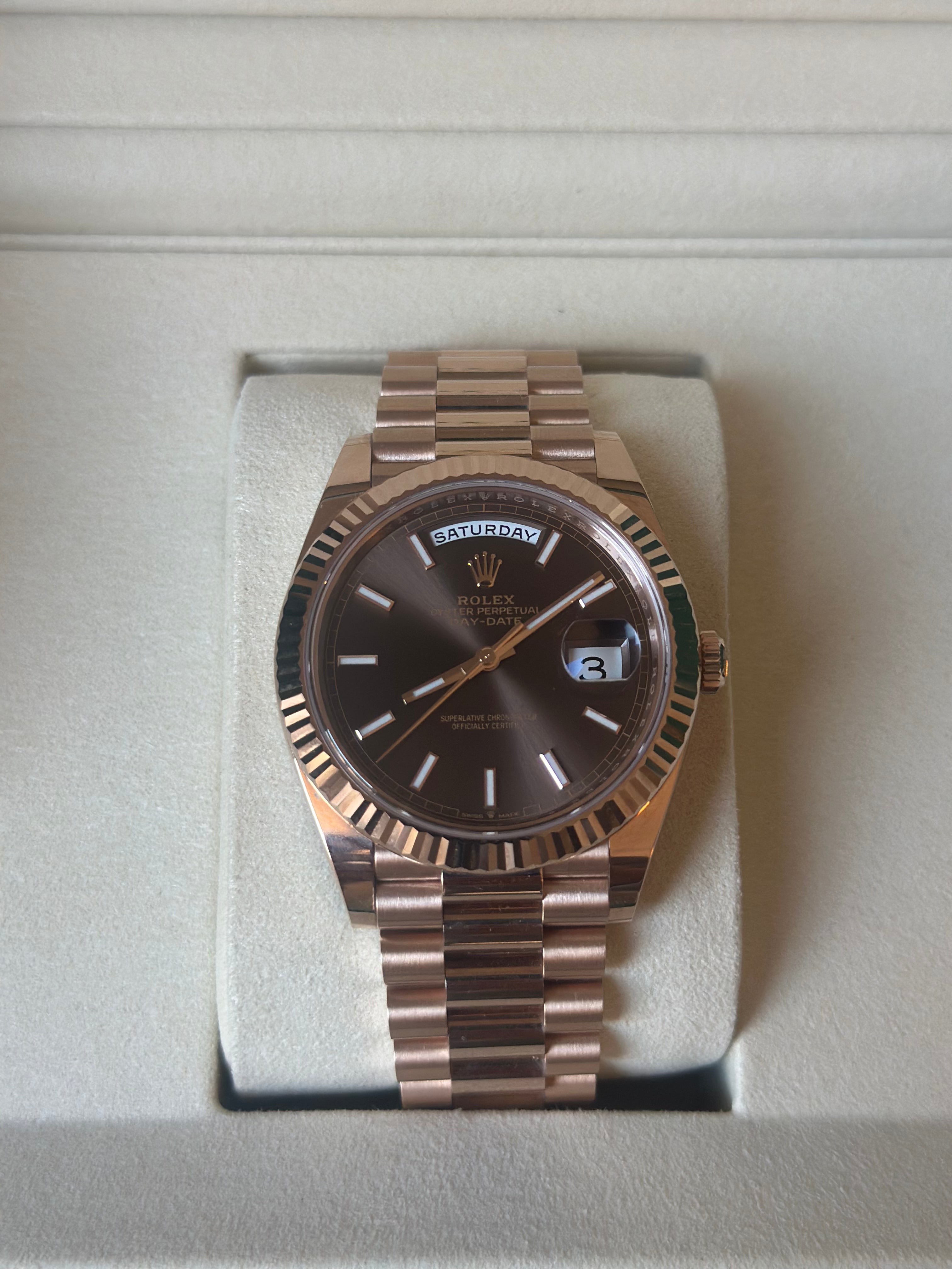 Rolex Daydate Or Rose Chocolat