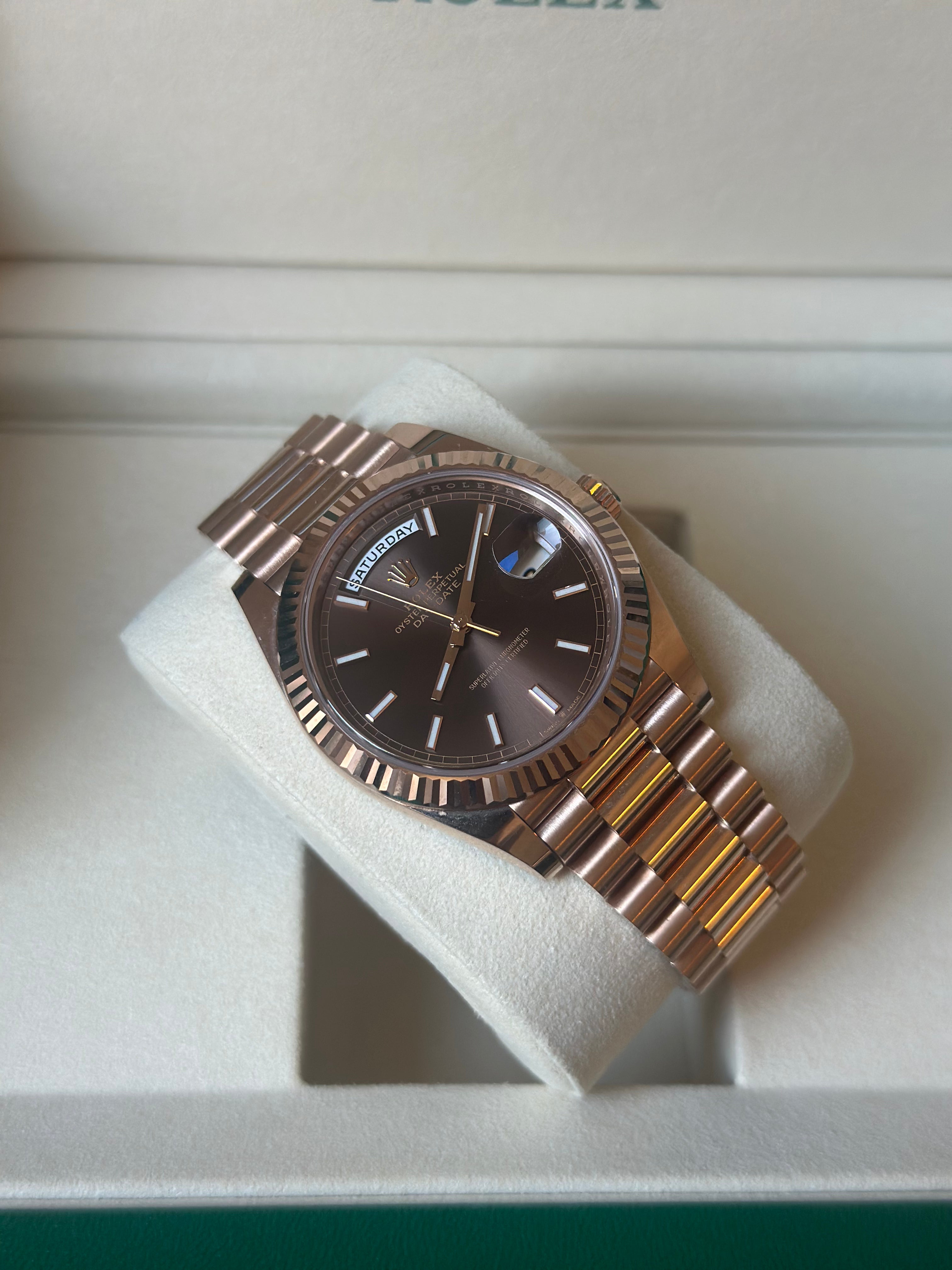 Rolex Daydate Or Rose Chocolat
