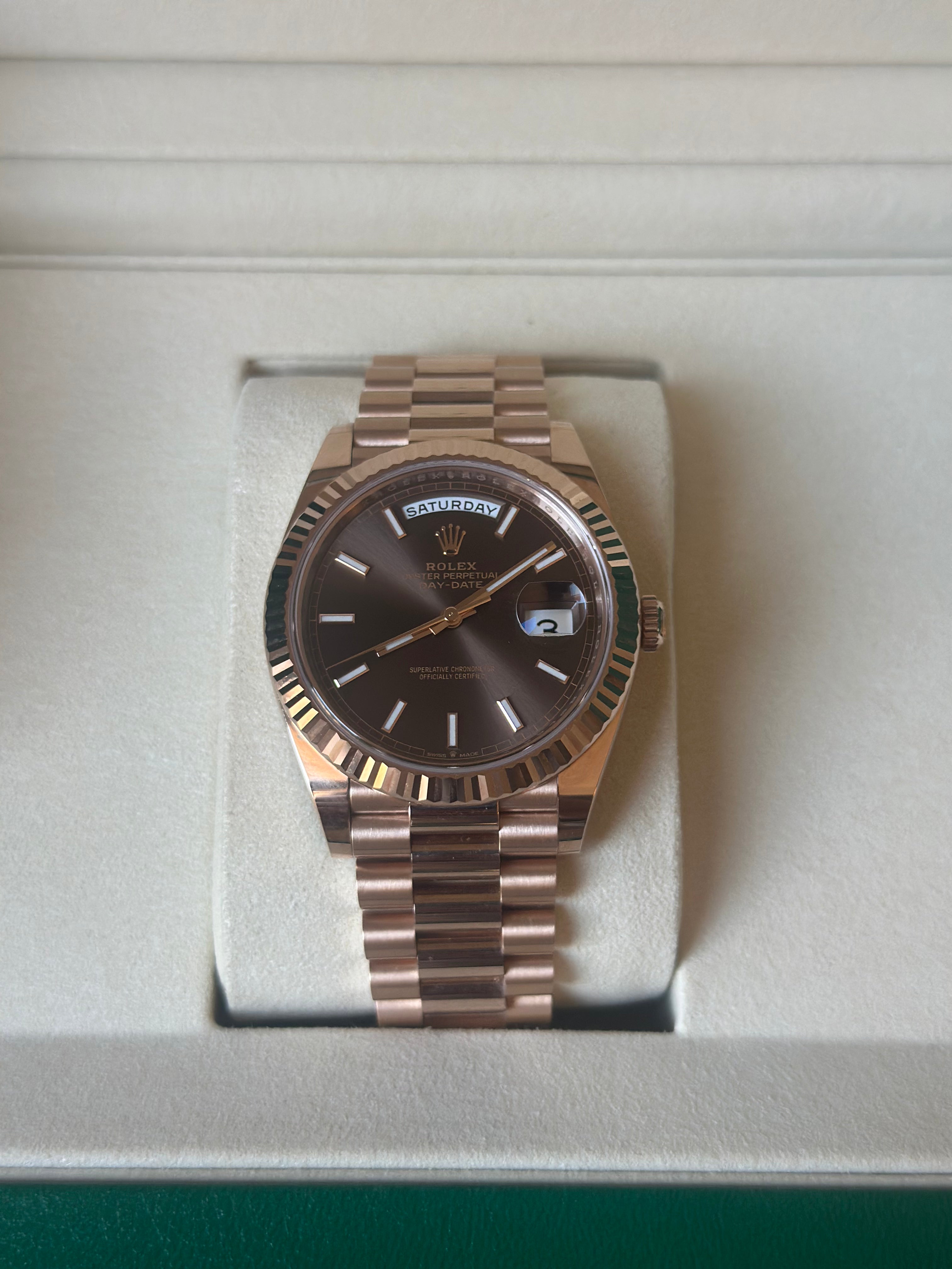 Rolex Daydate Or Rose Chocolat