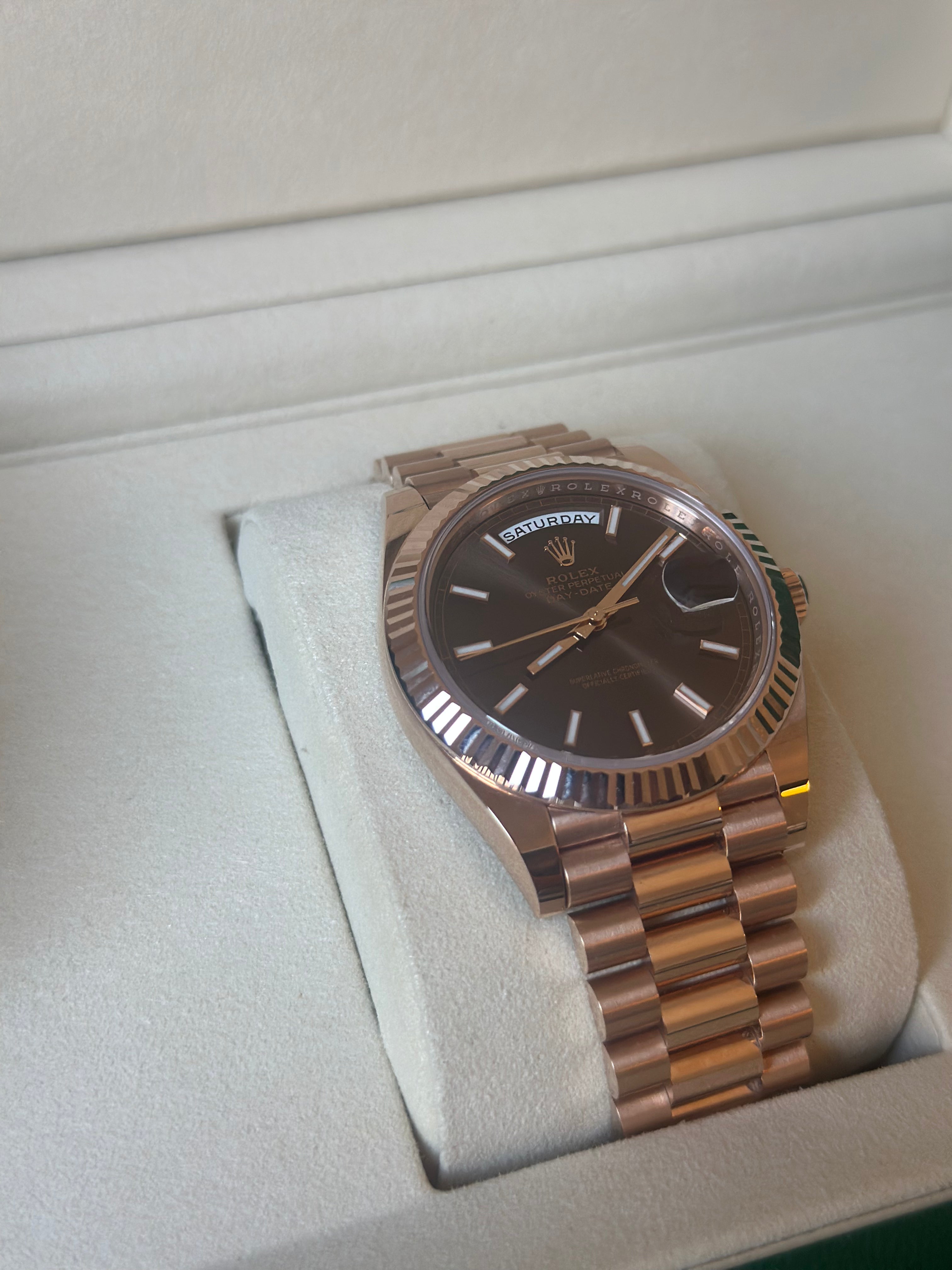 Rolex Daydate Or Rose Chocolat