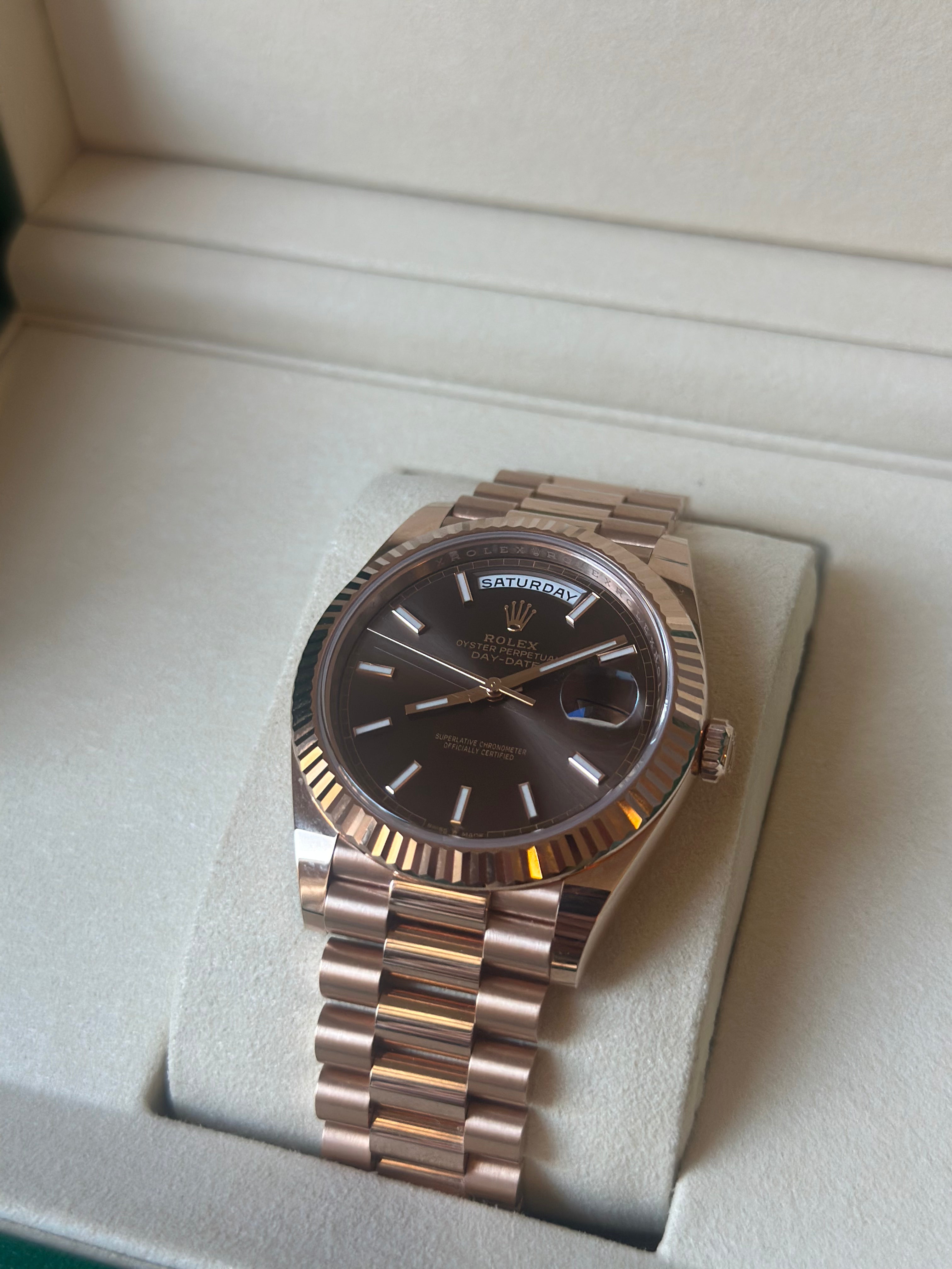 Rolex Daydate Or Rose Chocolat